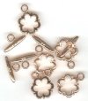5 Sets of 19mm Bright Copper Plated Flower Toggle Clasps